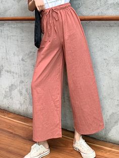 SPU:E5SPA635EC9Pattern Type:SolidMaterial:CottonOccasion:Daytime,Going outStyle:CasualTheme:SummerColor:White,RedSize:One-sizeLength (cm):One-size:86Waist (cm):One-size:68-100Size ChartSizeLengthWaistcminchcminchOne-size8633.96826.8 Wide Leg Pants For Summer Vacation, Casual Solid Wide Leg Pants For Summer, Summer High-waisted Wide Leg Pants Solid Color, Summer High-waisted Wide Leg Pants In Solid Color, Red Non-stretch Summer Pants, Red Summer Pants With Pockets, Red Wide Leg Pants For Summer, Casual Red Pants For Summer, Casual Red Beach Pants