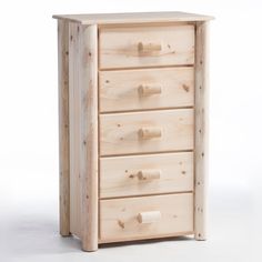 a wooden dresser with four drawers on top of it