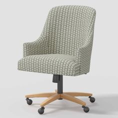 Santa Monica Office Chair Kale Gingham Taupe Cream - Threshold™ Designed With Studio Mcgee : Target Upholstered Office Chair On Wheels, Patterned Office Chair, James Beck, Target Desk, Coastal Home Office, Sunroom Office, Coastal Office, Office Green, Wishlist Christmas