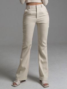 Editor's NotesPANDORA.FIT's dumon slacks with a soft texture and unique mood of PANDORA.FIT. The slacks is comfortable and perfect for classic outfits.- Dumon slacks- Made with 100% cotton- Has a relaxed  bootcut fit- Has basic colors (ivory and black)- Creates a chic mood Measurements (inch)S/M/L- Waist: 13.2/14/14.8 inch- Hip: 18/18.8/19.6 inch- Rise: 11.6/12/12.4 inch- Thigh: 10.8/11.2/11.6 inch- Hem: 9.6/10/10.4 inch- Length: 41/41.4/41.8 inch*Model info: height 62 inchComposition Beige Fitted Dress Pants For Fall, Fitted Beige Dress Pants For Fall, Beige Dress Pants For Fall, Beige Stretch Straight Dress Pants, Beige Stretch Ankle-length Dress Pants, Beige Stretch Bottoms For Business Casual, Stretch Beige Straight Leg Pants, Beige Stretch Business Casual Pants, Beige Stretch Straight Leg Pants