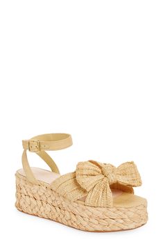 Sky-high styling meets cabana attitude on this beautifully woven raffia sandal set atop a chic platform sole. 2 1/2" platform Textile upper/leather lining and sole Imported Bow Braid, Raffia Sandals, Loeffler Randall Shoes, Brown Accessories, Espadrilles Platform, Platform Espadrilles, Woven Raffia, Loeffler Randall, Espadrille Sandals