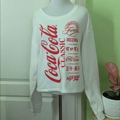 Coca Cola Original Sweatshirt. Red Long Sleeve Top With Text Print, Coca Cola, Red White, Red And White, Womens Tops, Sweatshirts Hoodie, The Originals, Sweatshirts, Red