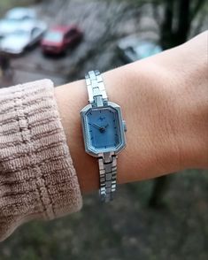 Vintage womens watch, classic mechanical watch 1990s, Christmas gift by JustAshopUA on Etsy Metal Automatic Watches Perfect As Gifts, Metal Automatic Watch As Gift, Elegant Blue Watches For Gifts, Gift Watches With Jubilee Bracelet, Stainless Steel Jewelry With Rectangular Dial For Gifting, Rectangular Dial Metal Watch As Gift, Vintage Womens Watch, 1990s Christmas, Watch Gift Box