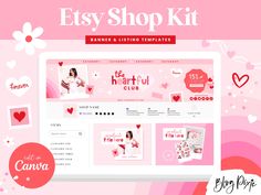 the etsy shop kit for valentine's day is displayed on a computer screen