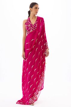 Draped Georgette Dress With Zari Work, Designer Wear Pink Draped Dupatta, Designer Pink Draped Dupatta, Pink Draped Designer Wear Dupatta, Wedding Dress With Sheer Dupatta, Wedding Dress With Sheer Dupatta And Draped Shape, Draped Gown With Zari Work For Party, Draped Georgette Dress With Sheer Dupatta, Draped Georgette Dresses For Diwali