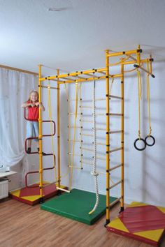 Gymnastic Wall Kids Sports Equipment Home Fitness Jungle Gym Climbing Tower | eBay Kids Gym Equipment, Gymnastics Bedroom, Basement Gym Ideas, Indoor Jungle Gym, Gymnastics Room, Climbing Tower, Basement Gym, Basement Playroom, Kids Gym