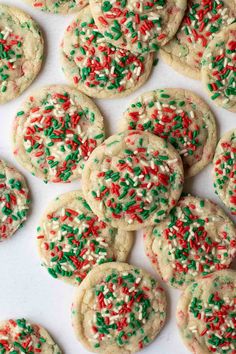 cookies with sprinkles and green and red