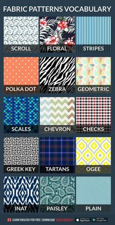 an image of fabric patterns in different colors