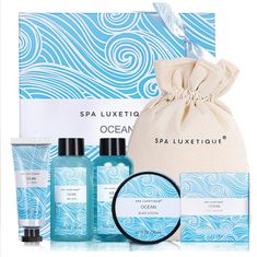 PRICES MAY VARY. Spa Gift Set: Bathing with a fragrant and delightful assortment of luxury at-home spa gift set, Contains 3-in-1 Bar Soap, Hand Cream, Body Lotion, Bubble Bath, Shower Gel, Reusable Burlap Linen Bag with Drawstring Ocean Spa Set: Our luxury spa gift set formulated with enriching shea butter and vitamin E, which soften your skin, revitalize your mind and spirit, leave you feeling delightful all day Perfect Gift Box: Keep them looking their best and blooming their beauty. The Spa k Ocean Spa, Bath Gifts, Women Christmas Gifts, Bath Kit, Burlap Gift Bags, Spa Gift Set, Spa Gift Basket, Bath Gift Set, Spa Set