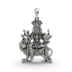 Discover the divine protection and power of our Pratyangira Silver Pendant. This exquisite piece, also known as Atharvana Bhadrakali, Simhamukhi, and Nikumbala, is a symbol of strength, courage, and spiritual fortitude. Handcrafted with precision, this pendant is made from high-quality silver, ensuring durability and a timeless shine. Pratyangira, revered in Hindu mythology, is known for her fierce protective energy, making this pendant not just a piece of jewelry, but a talisman of strength and Symbolic Jewelry For Puja And Navratri, Symbolic Jewelry For Navratri Puja, Symbolic Jewelry For Navratri Rituals, Spiritual Oxidized Temple Necklace, Spiritual Oxidized Temple Necklace As Gift, Spiritual Oxidized Finish Temple Necklace As Gift, Oxidized Temple Necklace For Puja And Navratri, Spiritual Silver Temple Necklace For Rituals, Navratri Ritual Amulet Jewelry