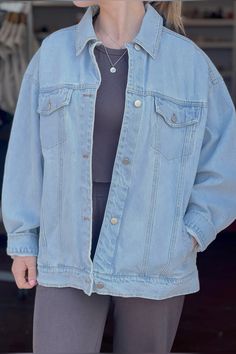 Oversized Medium Wash Denim Jacket, Oversized Medium Wash Cotton Denim Jacket, Luxury Oversized Light Wash Denim Jacket, Oversized Washed Blue Denim Outerwear, Oversized Light Wash Button-up Denim Jacket, Oversized Denim Jacket, L And Light, Light Denim, Seasonal Fashion