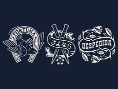 two logos for the boston and despetchia baseball team on a dark blue background