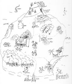 a hand drawn map of st jean's island