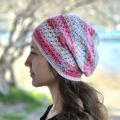 Trendy Spring Crochet Beanie, Trendy Spring Crochet Beanie Hat, Trendy Spring Beanie Crochet Hat, Spring Beanie One Size, Handmade Beanie For Spring, One Size Fits Most, Handmade Adjustable Beanie For Spring, Adjustable Pink Beanie For Spring, Handmade Spring Beanie, One Size Fits Most, Casual Crochet Beanie For Spring