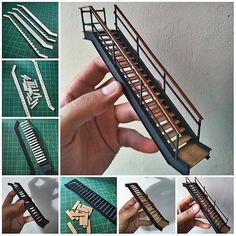 there are many steps that can be used to build a model train set in the shape of a staircase