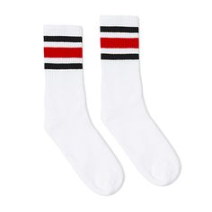 Black and Red Striped Socks | White Trendy Red Cotton Socks, Casual Red Socks For Streetwear, Sporty Red Cotton Socks, Red Casual Sports Socks, Casual Red Sports Socks, Sock Design, Sock Collection, Socks Design, Stripe Socks