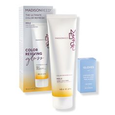 Color Reviving Gloss - Madison Reed | Ulta Beauty Blonde Or Brunette, Madison Reed, Ginseng Root, Hair Gloss, Soften Hair, Brunette Color, Purple Shampoo, Color Kit, Deep Conditioning