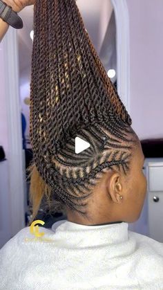 Cutelooks Beauty House TZ on Instagram: "Beautiful mohawk cornrows style
Colour mixed to pop the brown 🤎

Save it for later 👌🏾" Mohawk With Twists Black Hair, Mohawk Cornrows For Black Women, Scape Braids For Black Women, Boho Braids Mohawk, Mohawk Twist Out Natural Hair, Cornrow Mohawk Hairstyles Black, Faux Locs Mohawk Styles, Boho Braided Mohawk, No Extension Cornrows