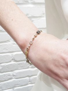 Natural Diamond Yellow Gold Baby Bracelet | Ylang 23 Diamond Chain Bracelet, Rose Gold Drop Earrings, Baby Bracelet, White Gold Necklaces, Shades Of Gold, Gold Baby, Diamond Chain, Yellow Gold Earring, Gold Drop Earrings