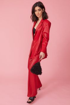 Follow the latest trends with our Faux Fur leather Kate Blazer has a gorgeously soft finish with Button fastening!    12% Elastane  88% viscose Red Outfits, Long Blazer, Stoke On Trent, Fashion Face, Eras Tour, Online Purchase, Hosiery, Faux Fur, Latest Trends