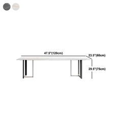 the table is shown with measurements for it