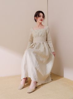 FEATURES 50%Linen, 50% cotton, Lace Long sleeve dress Back zipper High waistband Perfect for Spring, Autumn Dry clean SIZE Available in sizes XXS-XL How to choose size ? 1.Check your body measurement with instructions https://www.etsy.com/listing/794054080 2.Get your size in Size Chart with your body measurement https://www.etsy.com/listing/794055682 3.Send me your measurement if you need help Waist Hips Your over all Height Weight Normal size. 4.When to choose bespoke order 1. Change the length Midi Dress Long Sleeve, Linen Dress Women, Body Measurement, Linen Midi Dress, Handmade Dress, Dress Linen, Dress Spring, Cotton Linen Fabric, Long Sleeve Lace Dress