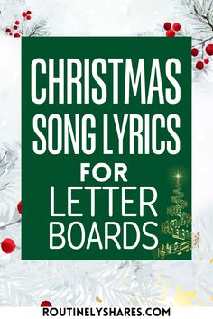 Find the best Christmas song lyrics for letter board quotes and sayings that are cute, funny or short. Perfect for a festive holiday season. Short Christmas Letter Board Quotes, Song Lyrics For Captions, Holiday Caption, Lyrics For Captions, Christmas Season Quotes, Christmas Song Quotes, Holiday Quotes Funny, Christmas Song Lyrics