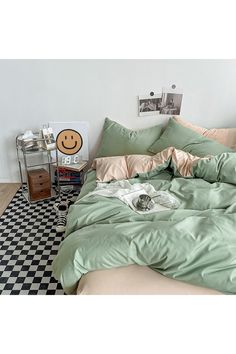 Skin-Friendly Premium Bedding Set Cute Room Inspo, Pastel Aesthetic Room, Danish Pastel Aesthetic, Shelves Decor, Zsa Zsa, Bed Quilt Cover, Dorm Room Inspiration, Future Room, King Size Quilt