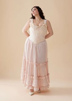 Curve & Plus Princess Cynthia Skirt Summer Wedding Gowns, Outfits Gorditas, Character Clothes, Teacher Outfits Fall, Corset Skirt, Cozy Fall Outfits, Plus Size Corset, Princess Core, Wool Clothing