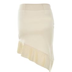 Satin Irregular Pleated Trim Midi Skirt Silk Asymmetrical Pleated Skirt, Luxury White Midi Length Pleated Skirt, White Luxury Midi Pleated Skirt, Beige Lined Midi-length Pleated Skirt, Luxury White Midi-length Pleated Skirt, Y2k Skirt, Skirt For Women, Fish Tail, Cardigan Sweater Jacket