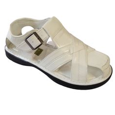 Men's White Criss Cross Fisherman Sandals with Buckle Strap 6291 Men's White Criss Cross Fisherman Sandals with Buckle Strap 6291 – a versatile addition to your footwear collection that effortlessly combines style and comfort. Made from durable PU leather, these sandals offer a neutral and understated aesthetic that pairs well with a variety of outfits. The adjustable buckle strap ensures a secure and personalized fit for all-day comfort. With their closed toe design, these sandals provide an ex Classic Sandals With Non-slip Round Toe, Fisherman Sandals, Stylish Hats, White Sandals, Footwear Collection, Toe Designs, Of Outfits, Outdoors Adventure, Criss Cross