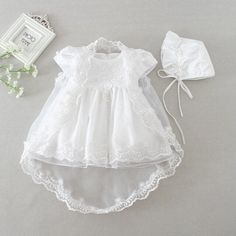 Girl Baptism Gown - Momorii Elegant Fitted Baptism Dress For Dress-up, White Fitted Baptism Dress For Dress-up, Fitted Baptism Dress With Lace Bodice For First Communion, Spring Baptism Dress With Lace Bodice For First Communion, Princess Style Fitted Baptism Dress For First Communion, White First Communion Gown For Spring, Spring First Communion Dress With Lace Trim, Elegant Summer Baptism Dress With Lace Patchwork, White Lace Baptism Dress For Spring