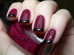 Fishnet Nails, Burgundy Nail Designs, Halloween Nails Diy, Gothic Nails, Burgundy Nails, Diy Nail Art, Get Nails, Nail Polish Designs, Halloween Nail Art