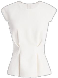 Elegant Structured Summer Tops, Elegant Structured Tops For Summer, Elegant Summer Blouse With Structured Shoulders, Elegant Summer Tops With Structured Shoulders, Chic White Structured Top, Elegant Structured Blouse For Spring, Chic Structured White Top, Fitted Tops With Structured Shoulders, Chic Structured Tops For Office