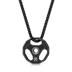 PRICES MAY VARY. Unique design: This dumbbell chain clover necklace is designed based on dumbbells. Friends who like fitness will love it. You can urge you to achieve your goals. Wearing it on your body can make you more fashionable and match your clothes perfectly. Reassuring quality materials: The black dumbbell necklace is made of metal and stainless steel as the main material. The necklace is hypoallergenic, not harmful for your health. They are not easy to fade when worn and look very shiny Dumbbell Necklace, Weight Lifters, Sports Jewelry, Plate Necklace, Clover Necklace, Keeping Healthy, Lucky Clover, Necklace Fashion, Chain Jewelry