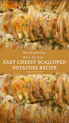 Easy Cheesy Scalloped Potatoes Recipe Thanksgiving Potatoes Side Dishes, Easy Cheesy Scalloped Potatoes Recipe, Easy Thanksgiving Dish, Thanksgiving Potatoes Recipes, Easy Cheesy Scalloped Potatoes, Easy Scalloped Potatoes Recipe, Cheesy Scalloped Potatoes Recipe, Easy Thanksgiving Dinner, Scalloped Potatoes Recipe