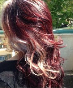 Red And Blonde Hair, Red And Blonde, Red Hair With Blonde Highlights, Red Blonde Hair, Wine Red Hair, Colourful Hair, Hair Streaks, Dyed Hair Inspiration, Coloring Ideas