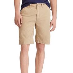 Made From Breathable Cotton Twill With A Relaxed Fit, These 10-Inch-Inseam Shorts Are Designed For All-Day Comfort. From Polo Ralph Lauren, These Shorts Feature: Flat Front Eased Fit Through The Seat And The Thighs Zippered Fly With A Buttoned Closure; Belt Loops Angled Pockets At The Hips Welt Coin Pocket At The Right Waist Buttoned Welt Pockets At The Back Ralph Lauren's Signature Pony Is Embroidered Above The Back Right Pocket Approx. 10" Inseam Cotton Machine Wash Imported. Luxury Beige Is T Classic Knee-length Cotton Bermuda Shorts, Classic Knee-length Cotton Bottoms, Classic Beige Knee-length Bottoms, Beige Cotton Bermuda Shorts With Short Inseam, Beige Bermuda Shorts With Built-in Shorts, Classic Knee-length Shorts With Relaxed Fit, Beige Fitted Bermuda Shorts, Polo Ralph Lauren Shorts, Welt Pocket