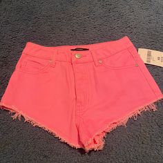 New With Tags Never Worn Forever 21 Hot Pink Denim Shorts! Size Xs. Distressing At Bottom. Trendy Pink High-waisted Jean Shorts, Trendy Forever 21 High-waisted Shorts, Forever 21 High Waist Cotton Jean Shorts, Forever 21 Cutoff Jean Shorts For Summer, Forever 21 Cotton Jean Shorts, Forever 21 Cotton Jean Shorts For Spring, Trendy Pink High Rise Jean Shorts, Forever 21 Cotton Shorts For Spring, Trendy High Rise Pink Jean Shorts