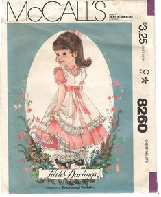 1982 McCall's 8260 Little Darlings Toddlers Dress size C 1-4 pattern uncut | eBay Mccalls Patterns Vintage, Vest Sewing Pattern, Girls Nightgown, Baby Sewing Patterns, Sewing Patterns For Kids, Darling Dress