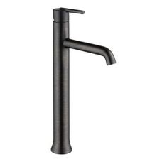 a black faucet on a white background