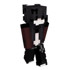 a black and white minecraft character standing in front of a white background