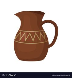 a brown vase with geometric designs on it