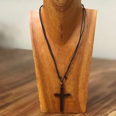 Hand Carved. Made From Wood. Cross Is 2” Long. Necklace Adjusts Up To 28” Wooden Cross Necklace, Ribbon Choker Necklace, Tulip Necklace, Gemstone Choker Necklace, Clear Crystal Necklace, Blue Choker, Cat Pendant Necklace, Peacock Pendant, Faith Necklace