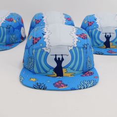 Biblical themed Moses and the Red Sea 5 panel hat. Adjustable Blue 5-panel Bucket Hat, Red 5-panel Summer Hat, Fun 5-panel Baseball Cap For The Beach, Fun 5-panel Baseball Cap For Beach, Red Adjustable 5-panel Dad Hat, Red 5-panel Snapback Hat, Red Adjustable 5-panel Snapback Hat, Fun 5-panel Hat, One Size Fits Most, Fun 5-panel Snapback Hat For Outdoor