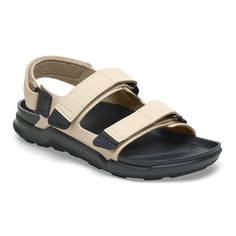 The BIRKENSTOCK Tatacoa - designed to bring Birkenstock comfort and support to your favorite trail and water based activities. These off-road ready sandals feature a direct attach PU footbed a rugged PU/TPU outsole for added traction and sturdy hook and loop closures for a secure fit. The upper is made from the skin-friendly hard-wearing synthetic material Birko-Flor®. Anatomically shaped PU footbed Upper: Birko-Flor® Futura Footbed lining: polyurethane (PU) Sole: light polyurethane sole (PU) De Comfortable Sport Sandals With Ortholite Insole For Outdoor Activities, Breathable Open Toe Sandals For Walking, Comfortable Outdoor Sandals With Arch Support, Waterproof Open Toe Sport Sandals For Walking, Functional Sport Sandals With Adjustable Arch Support, Waterproof Sport Sandals For Walking, Lightweight Functional Sport Sandals For Outdoor Activities, Waterproof Functional Sport Sandals For Walking, Adjustable Functional Sport Sandals With Arch Support