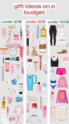 Aesthetic Pink Makeup, Wish List For Teens, Popular Gifts For Teens, Teen Christmas Wishlist, Gift Ideas On A Budget, Preppy Christmas Gifts, Preppy Birthday Gifts, Xmas List Ideas, Girly Gifts Ideas