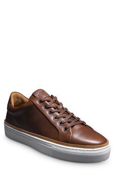 Minimal styling gives work-to-weekend versatility to this elevated sneaker designed for all-day comfort and great durability. Round toe Lace-up style Leather upper, rubber sole Imported Leather Sneakers Men, Allen Edmonds, Sneaker Men, Designer Sneakers, Minimal Fashion, Up Styles, Mens Shoes Sneakers, Leather Sneakers, Size 13