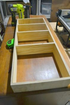 the drawers are made up and ready to be assembled