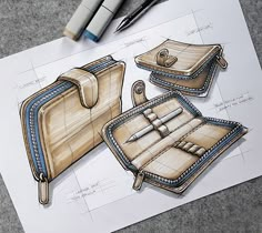 Design Sketches & Illustrations 2019 (Part 1) on Behance Accessories Design Portfolio, Backpack Design Concept, Fashion Illustration Shoes, Pencil Case Design, Logo Design Set, Bag Illustration, Drawing Bag